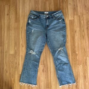Maurice’s Distressed Kick Flare Crop Jeans Size 12